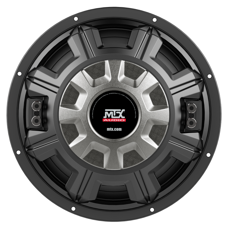 MTX 5510-44 10 inch subwoofer technical diagram showing 5.625 inch mounting depth and 9.188 inch cutout diameter