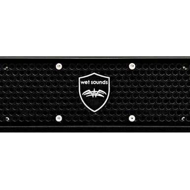 Close-up of Wet Sounds Stealth-6 CORE sound bar showing rugged IP67 housing